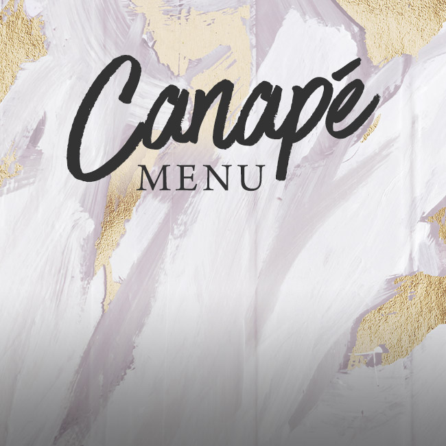 Canapé menu at The Castle